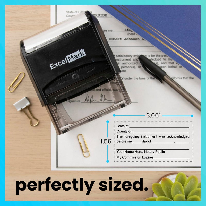 ExcelMark Notary Acknowledgement Stamp - Black Ink - Image 2